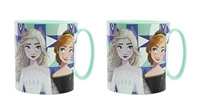 ALMACENESADAN-4862, 4862 Confezione Ritorno a Scuola Frozen composta da 2 Tazze microonde 350 ml, Prodotti riutilizzabili, Senza BPA, 8435510348625
