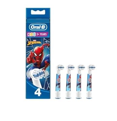 Oral-B Pro Kids Testine Di Ricambio Con Spiderman, Confezione Da 4 Pezzi