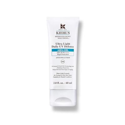 KIEHL'S Crema solare rinfrescante per pelle grassa, cura del viso con fattore di protezione solare 50, Ultra Light Daily UV Defense Aqua Gel SPF 50, 60 ml