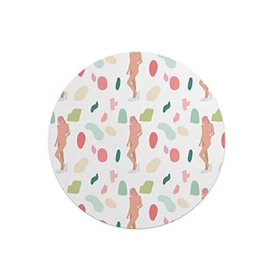 Questo Casa, Round Digital Printed Mouse Pad, Non-Slip Base, for Office and Home, Diameter:22cm