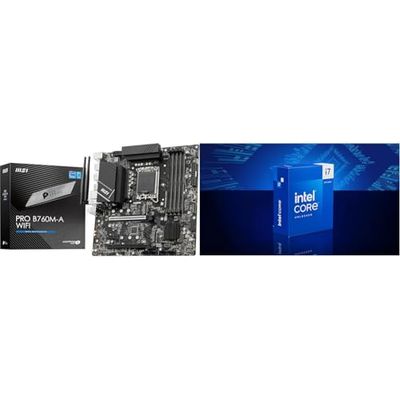MSI PRO B760M-A - Scheda madre WiFi 6E Micro ATX - Per processori Intel Core di 12a e 13a generazione + Intel Core i7-14700K Processore per sistemi desktop 14700K 20 core
