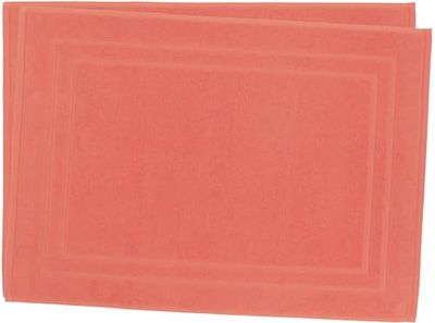 Lot de 2 Tapis de Bain 50 x 70 cm - 100% Coton - 700 GR/m2 - Corail