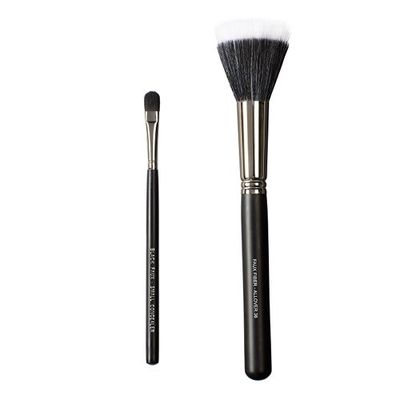 Vegan Love - Set di 2 pennelli con setole sintetiche nr. BKF65, colore: nero