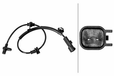 HELLA Capteur 6PU 358 218-771, vitesse de rotation de la roue – 2 broches – Câble : 527 mm – Avec pince