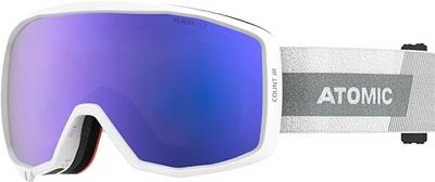 Atomic, Kinder-Skibrille, Für wolkiges bis sonniges Wetter, Junior Fit, Sphärische Doppelscheibe, Kompatibel mit Sehbrille, Count JR Spherical, Weiß/Blau Flash, AN5106104