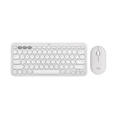 Logitech Pebble 2 Combo, Disposición QWERTY US Internacional, Blanco