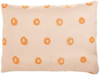 BonaMaison Naranja y Blanco Roto Housse de Coussin Motif, Taie d'oreiller pour Lit Voiture Canapé Maison Salon Chambre, Décoration D'intérieur, 45x60 Cm - Conçu et Fabriqué en Turquie