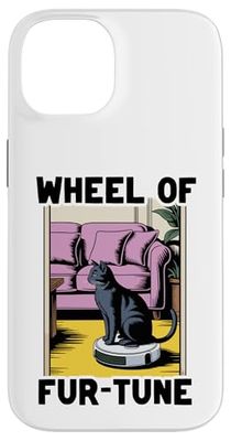 Wheel Of Fur-Tune Robot Vacuum Cleaner Funny Cat Case for iPhone 14