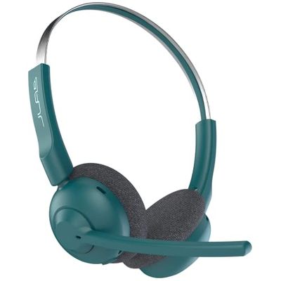 JLab Go Work Pop Casque Bluetooth sans Fil avec Micro, Autonomie 50h, Casque Audio Bluetooth avec Connexion Multipoint pour PC, Ordinateurs, Portables - Casque PC sans Fil pour Télétravail - Sarcelle