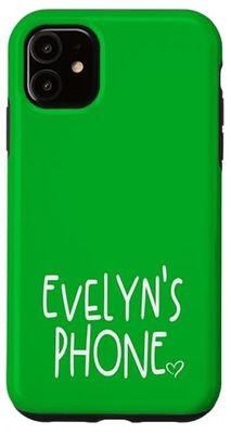 Evelyn's Phone Prénom personnalisé Evelyn Blanc Vert Coque pour iPhone 11