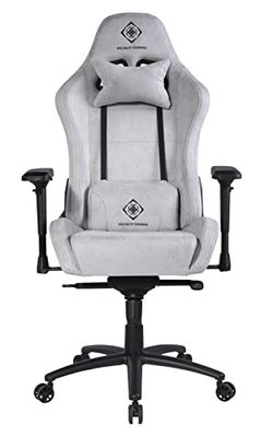 Deltaco Gaming DC440L Gaming Stoel, Suede Materiaal - Licht Grijs