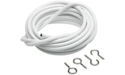 Merriway BH03869 Plastic Coated Curtain Wire with 2 Each Hooks and Eyes, 120 cm (48 inch)