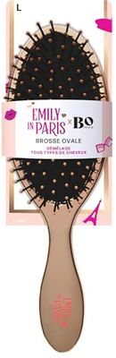 Emily in Paris x Bo Paris – Brosse à cheveux ovale - Brosse démêlante chic – Picots doux – Brillance & confort – Accessoire coiffure tendance – Pour tous types de cheveux - Lot de 1