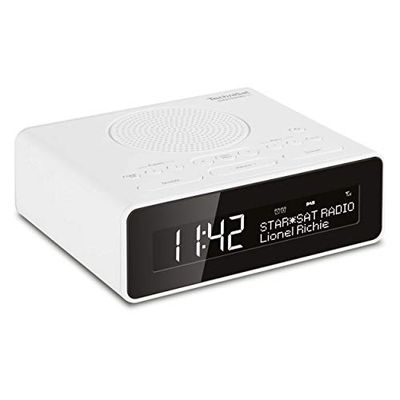TechniSat DIGITRADIO 51 Radio-réveil DAB+ (DAB, FM, radio-réveil, réveil avec deux heures de réveil réglables, fonction snooze, minuterie de sommeil, écran réglable, prise casque) blanc