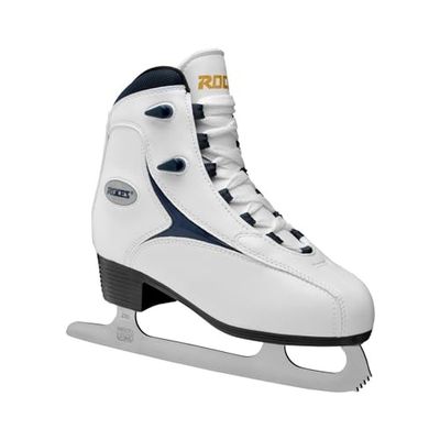 Roces Patins à Glace Sport & Leisure RFG 1 durables et Confortables à Lacets pour Femme avec Lames en Acier Inoxydable, Tige synthétique renforcée et Rembourrage Anatomique, Blanc, Pointure 8