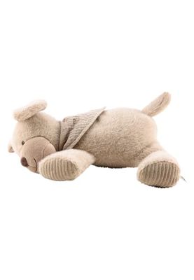 Sterntaler Lucky Slaap goed figuur hond - baby en kinderen slaaphulp van zacht fleece - knuffeldier met geluidsmodule helpt bij het inslapen - geluidsmodule met rustgevende tinten, grijs-beige