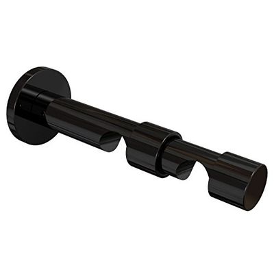 Flairdeco dragers open met schroefdop voor 20 mm Ø gordijnroede, 2-loops, metaal, zwart