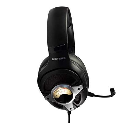 Meters M-Level-UP, Auriculares para Juegos, Sonido Envolvente 7.1, micrófono Desmontable, potentes Controladores de 50 mm, Control Remoto en línea, RGB Personalizado Brillante y VU único, Compatible