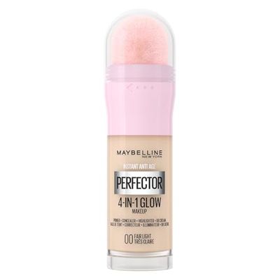 Maybelline New York Instant Anti Age Rewind Perfector, 4-In-1 Glow Primer, Concealer, Highlighter, Self-Adjusting Shades, Evens Skin Tone with a Glow Finish, Shade: 00 Fair Light