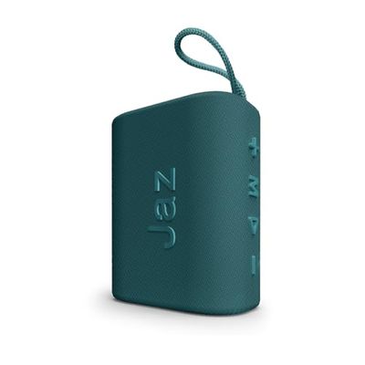 JAZ Mini Altavoz inalámbrico con Correa para el Cuello, Altavoz portátil, 3 W de Potencia, Compatible con memorias USB, Tarjetas SD, Cable AUX, micrófono Integrado, Color Azul