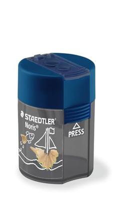 STAEDTLER 512 Sacapuntas doble, dos agujeros para diferentes formatos de lápiz, producto único diseño Noris, paquete listo para usar, 10 sacapuntas, 512 003