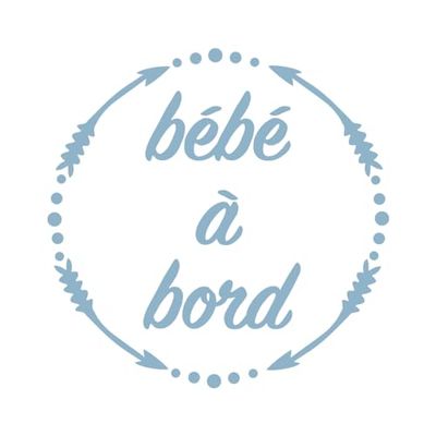 Ambiance Sticker Autocollant de Voiture Bébé à Bord Bleu Poudre - H15 x L15 cm