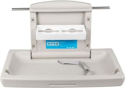 VEVOR Cambiador Bebe Pared Cambiador Bebe Plegable Pared 33,5x22,4x18,5" Cambiadores de Pared Cambiador de Pañales de Pared Horizontal Gris Cambiador de Pared HDPE, para Baños Públicos o Privados