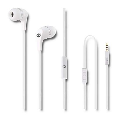 Qoltec Słuchawki Dokanałowe, Mikrofon, Białe, Wtyczka 3,5 mm, mini Jack, Kabel 1,2 m, 50801