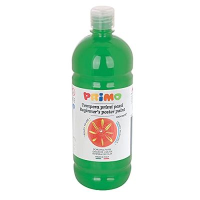 PRIMO - Températures lavables pour enfants +3 Ans et Adultes, 1L, Couleurs de Haute Qualité pour enfants, Adaptées à la Peinture sur Tissus, Verre, Papier, déales pour les Travaux Créatifs et Loisirs