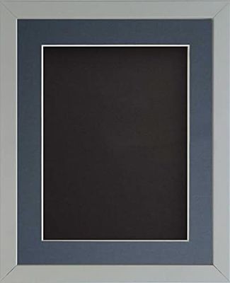 Frame Company Radcliffe Grey 9x7 with Black BB and Dark Blue Mount for 8x6