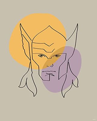 Komar Soulful Sanctuary Thor Head - Dimensioni: 40 x 50 cm - Poster stampa artistica decorazione soggiorno camera da letto Marvel