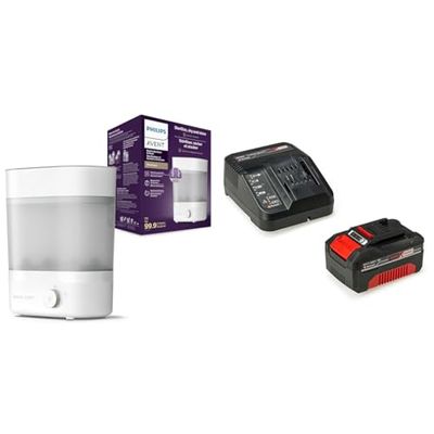 Philips Avent Sterilisator - Plats för upp till 6 Philips Avent-flaskor, nappar och tillbehör - Dödar 99,9% av skadliga bakterier - SCF293/00 & Philips Avent digital termometer (modell SCH480/00)