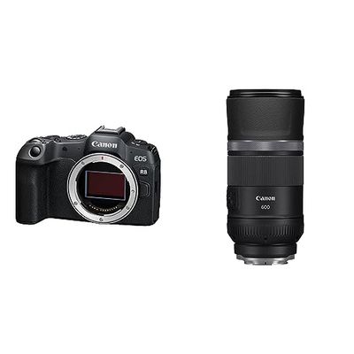 Canon EOS R8 24,2 Mp,- Fino a 40fps, DIGIC X, Video 4K UHD Fino 60p, Dual Pixel CMOS Auto Focus II, Display Touch Orientabile 7,5 cm + Canon RF 600mm F11 IS STM