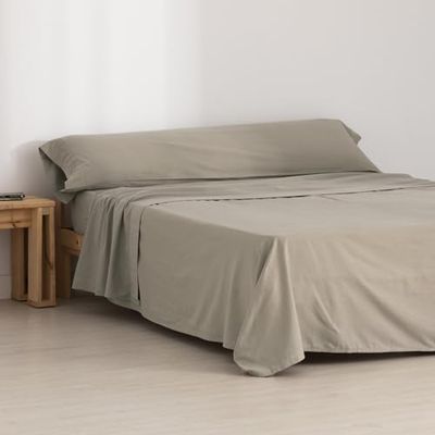 BELUM | Savanna Set Greige Flanell 135 100% bomull, Savanner Set Bestående av: Bänkdisk: 210x270cm Lågt: 140x200cm + 30 cm bälg. Kudde 45x155