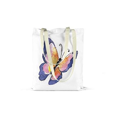 Bonamaison Printed Tote Bag, Reusable Grocery Bag, Shopping Bag, Machine Washable, Foldable, Canvas Cloth Bag with Handles, 48x55 Cm