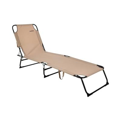 Well Home - Lettino pieghevole in colore crema, 187 x 55 x 24,5 cm, per godere all'aperto