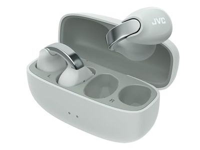 JVC Bezprzewodowe słuchawki Bluetooth | 24h baterii i szybkie ładowanie | Ucho otwarte | Lekkie i wodoodporne | Idealne do uprawiania sportu z IPX4 i kontrolą dotykową - HA-NP1T szary