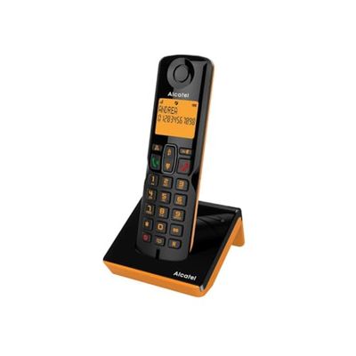 Alcatel S280 noir et orange, mains libres, fonction blocage des appels indesirables, Repertoire 50 noms et numéros