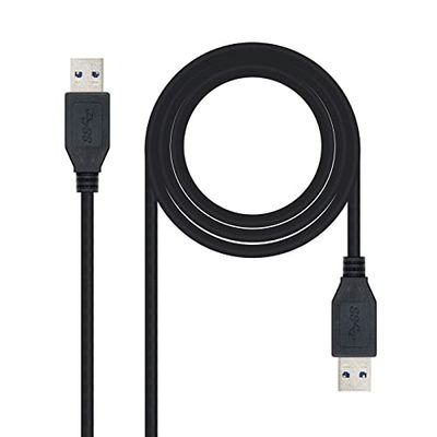USB 3.0 kabel type A/M-A/M, zwart, 2,0 m, hoge overdrachtssnelheid, compatibel met USB-apparaten, ideaal voor het aansluiten en opladen.