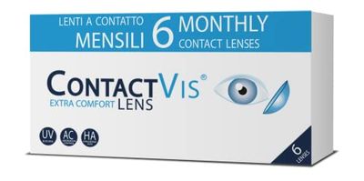 ContactVis Extra Comfort Lens, 6 Lenti A Contatto Mensili per la correzione della miopia -1.00