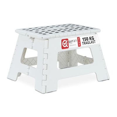 Relaxdays Folding M, Portable, Step, Kids’ Bathroom Stool for up to 120 kg, Plastic, 22 cm Tall, 22 x 25 x 31,5 cm
