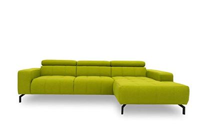 DOMO. collection Sofá esquinero Cunelli en Forma de L con función de Respaldo, Esquina Acolchada con función de relajación, sofá esquinero 292 x 175 x 79 cm (Ancho x Profundidad x Alto), Color Verde