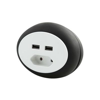 Reisverlenging 230 V met 2 USB-poorten en 1,4 m – verbindt meerdere apparaten tegelijkertijd – perfect voor op reis – maakt het gelijktijdig opladen van smartphones en tablets mogelijk – compact en