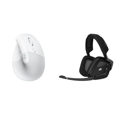 Logitech Lift Souris Ergonomique & Corsair Void RGB Elite Casque de