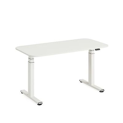 Steelcase Solo Mesa Altura Ajustable Eléctrica para Trabajar de Pie o Sentado, Controlador Programable, Potente motor, Sensor Anticolisión y Red de Gestión de Cables. Acabados en Nieve/Nieve