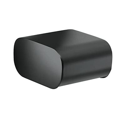 Gedy nero, Outline Portarotolo coperto, Misure: 9,6X11,7X14,2 CM, Porta carta igienica in ottone, Cromall, resine termoplastiche, acciaio inox, Design Simone Micheli, 15 anni garanzia, 11,7x 14,2x 9,6