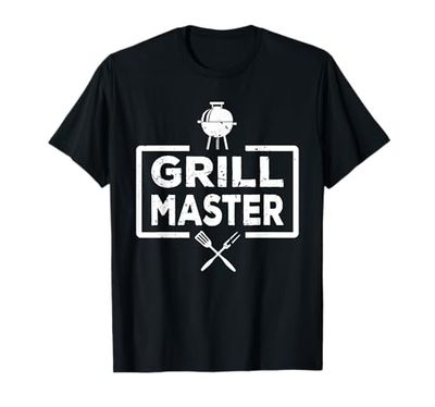 Regali per la festa della griglia & altro Grillmaster Grill-themed Shirt Nero Maglietta Unisex Adulto Piccolo Manica corta