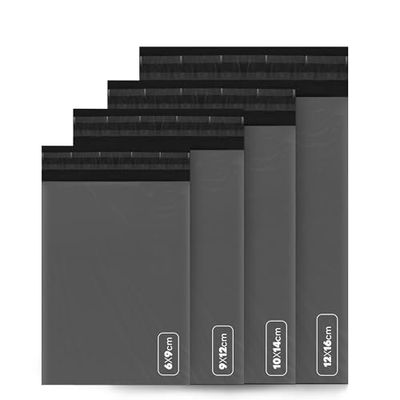 delka Mailing Bags, 100 Mixed Size Grey Poly Mailer Bags, scheurbestendige verzending enveloppen voor kleding, documenten, sterke zelfklevende lijm, waterdicht en lichtgewicht grijs