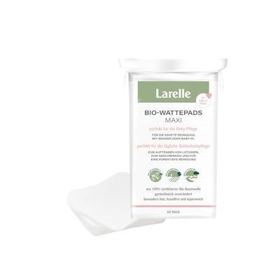 LARELLE Paquete de 60 paños de algodón ecológico 100% extra suave para el cuidado diario del bebé