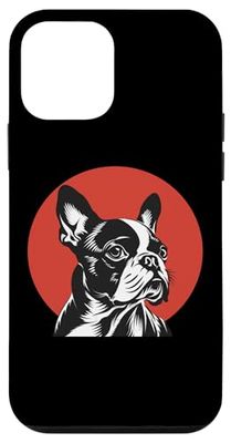 Cute Funny Retro Vintage Red Sun Logo Bostie Lover Custodia per iPhone 12 mini